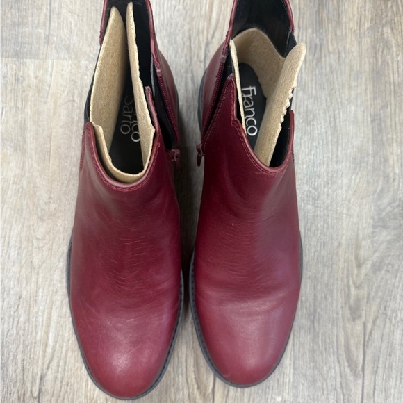Franco Sarto Burgundy Leather Mini Boots Size 9 - Picture 2 of 6